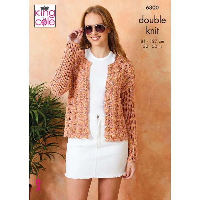 king-cole-6300-cardigans-strickanleitung-cottonsoft-crystal-dk image 1