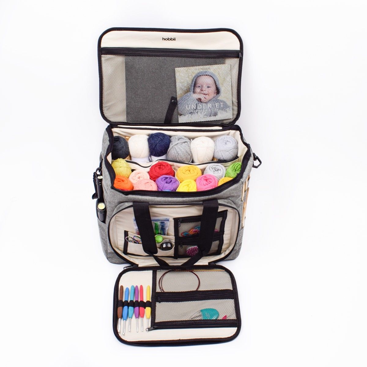 hobbii-zubeh-r-die-ultimative-handarbeitstasche-stricktasche-dunkelgrau image 2