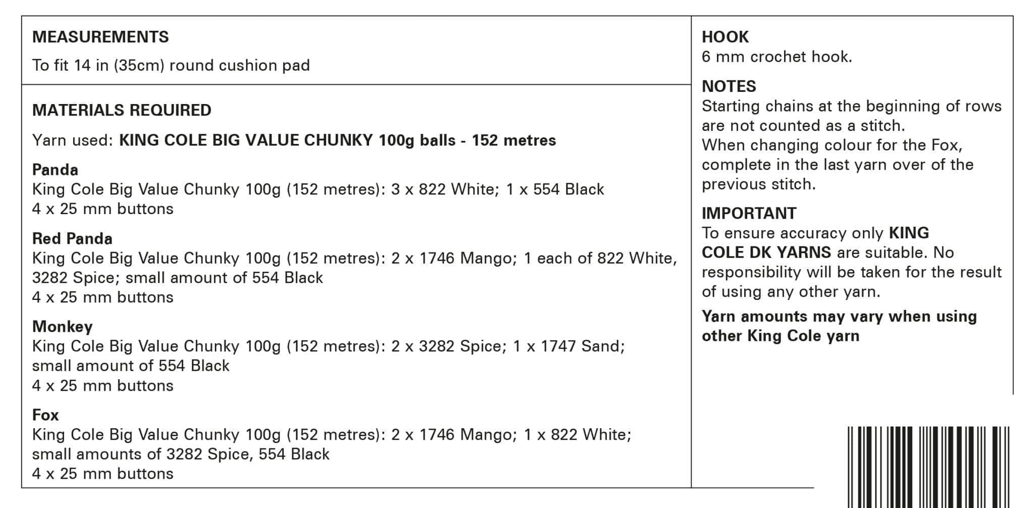 king-cole-9179-tier-kissenbez-ge-h-kelanleitung-chunky image 2
