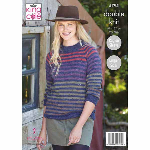 king-cole-patterns-5795-strickanleitung-pullover-homespun-dk image 2