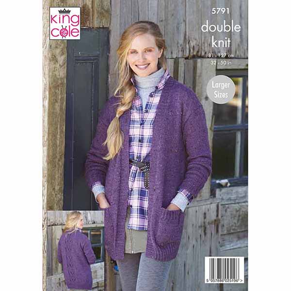 king-cole-5791-cardigan-strickanleitung-homespun-dk image 2