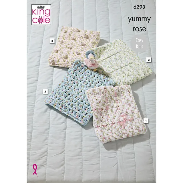 king-cole-6293-strickanleitung-decken-yummy-rose image 1