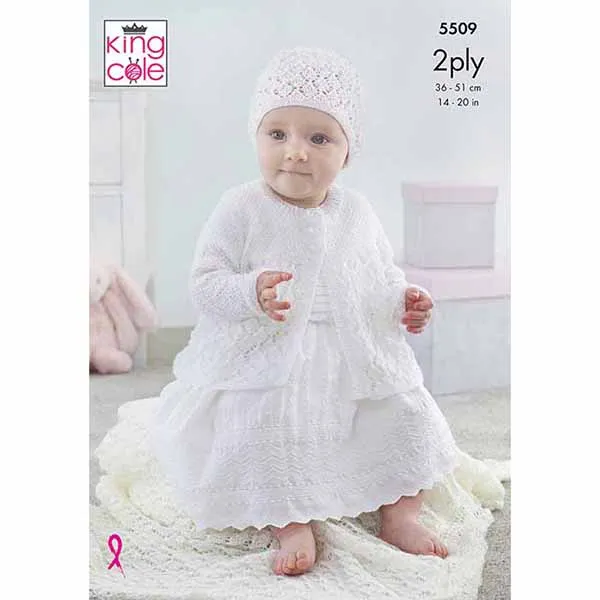 king-cole-5509-strickanleitung-babyjacke-tuch-m-tze-2ply image 1