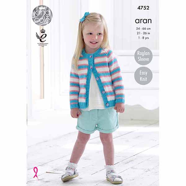 king-cole-4752-cardigans-strickanleitung-comfort-aran image 1