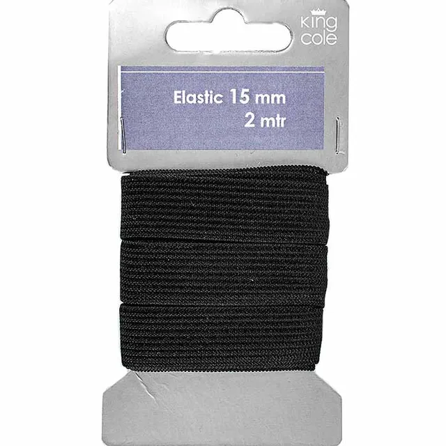 king-cole-haberdashery-gummiband-schwarz-15mm-x-2m image 1