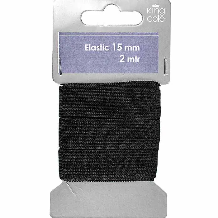 king-cole-haberdashery-gummiband-schwarz-15mm-x-2m image 1