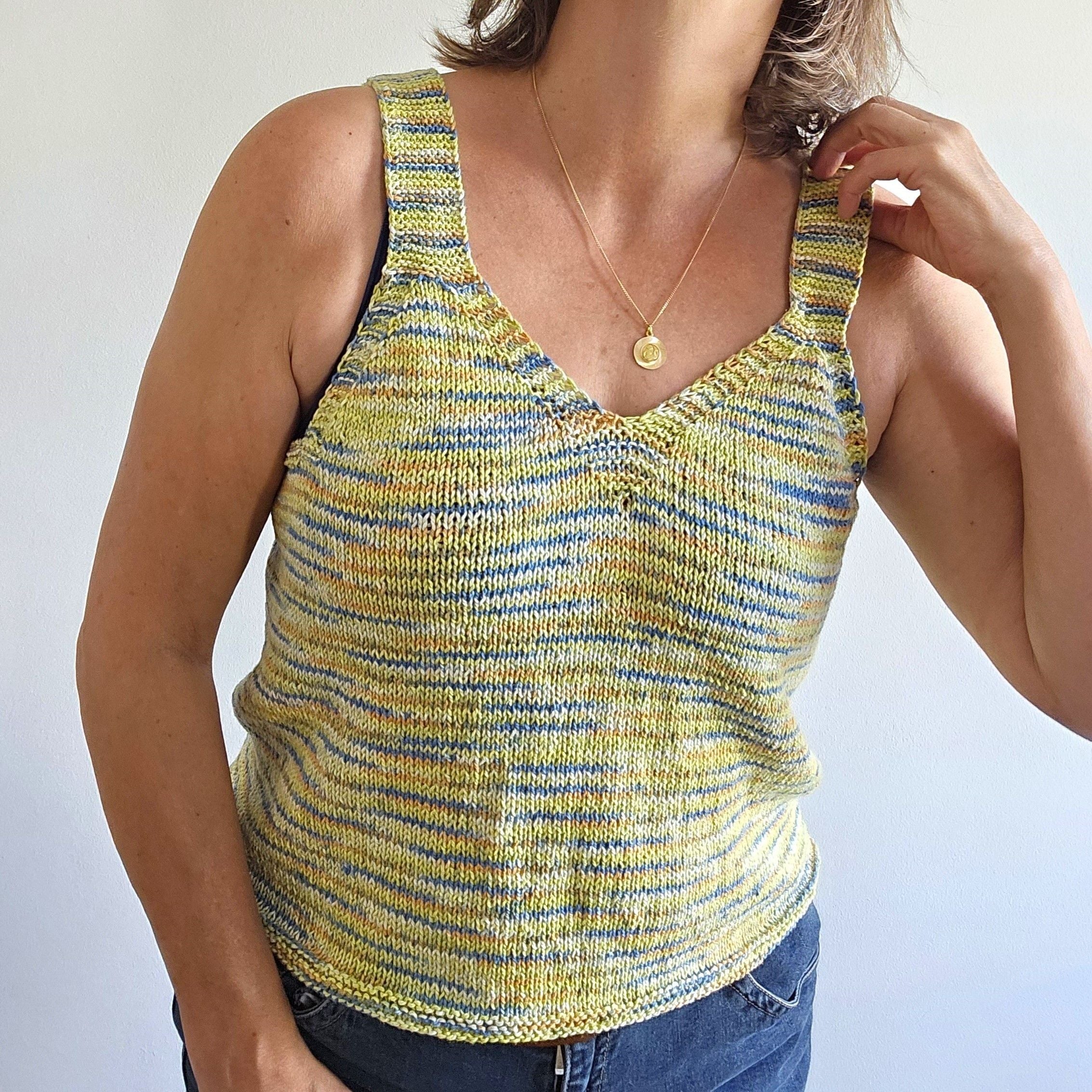 hobbii-sommerprint-strickanleitung-top-s-xxl-cotton-silk image 1