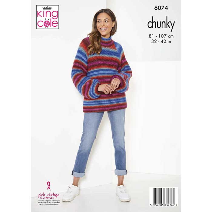 king-cole-6074-strickanleitung-pullover-cardigan-m-tze-riot-chunky image 2