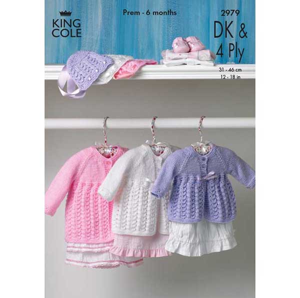king-cole-2979-strickanleitung-baby-mantel-m-tze-4ply-dk image 1