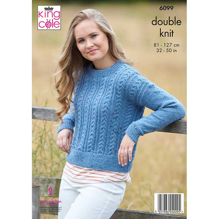 king-cole-patterns-6099-strickanleitung-pullover-cardigan-homespun-dk image 2
