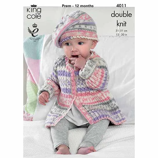 king-cole-patterns-4011-strickanleitung-baby-set-cherish-dk image 1