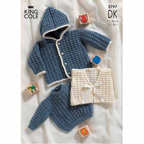 king-cole-2797-dk-strickanleitung-pullover-jacke-gilet image 1