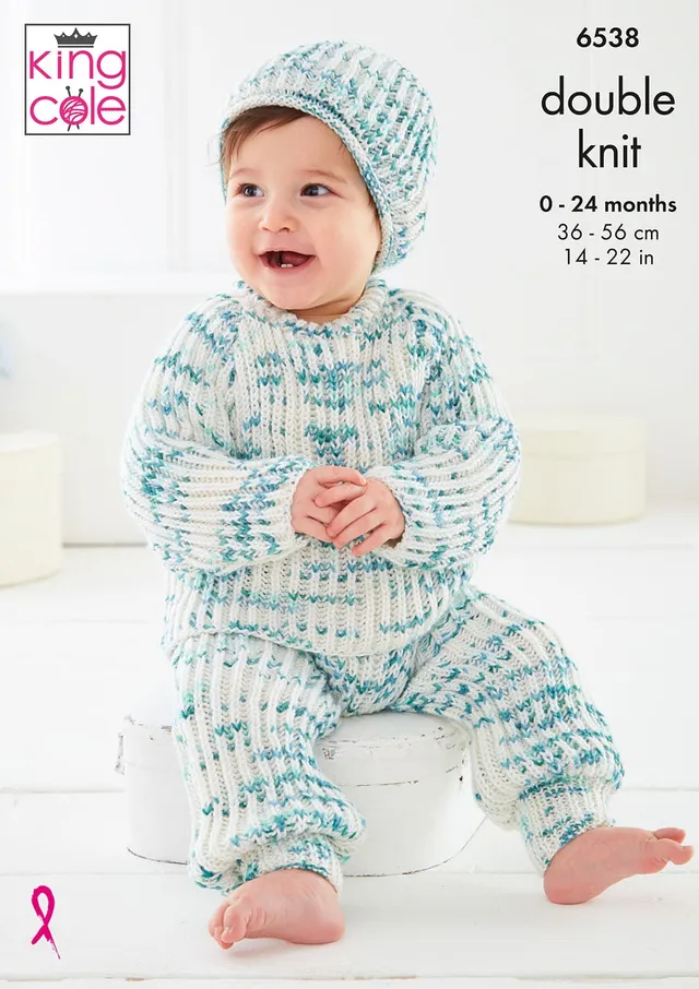 king-cole-patterns-6538-strickanleitung-babyset-dot-dot-dash-dk image 1