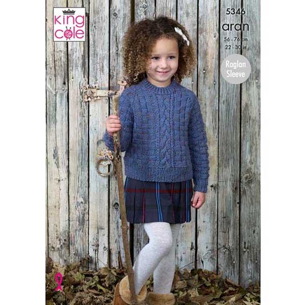 king-cole-5346-strickanleitung-pullover-slipover-aran image 1