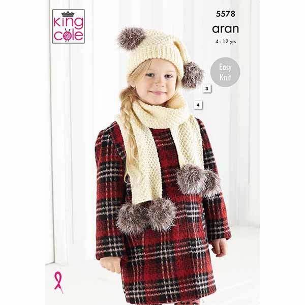 king-cole-5578-strickanleitung-m-tzen-schals-fashion-aran image 1