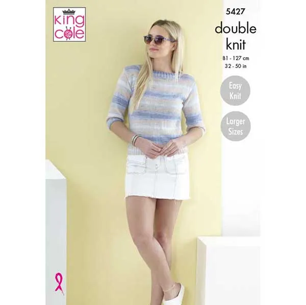 king-cole-5427-strickanleitung-pullover-tuch-beaches-dk image 1