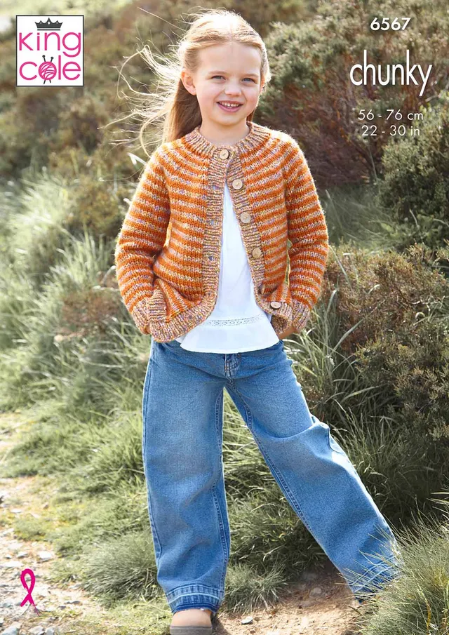 king-cole-patterns-6567-strickanleitung-cardigans-chunky image 1