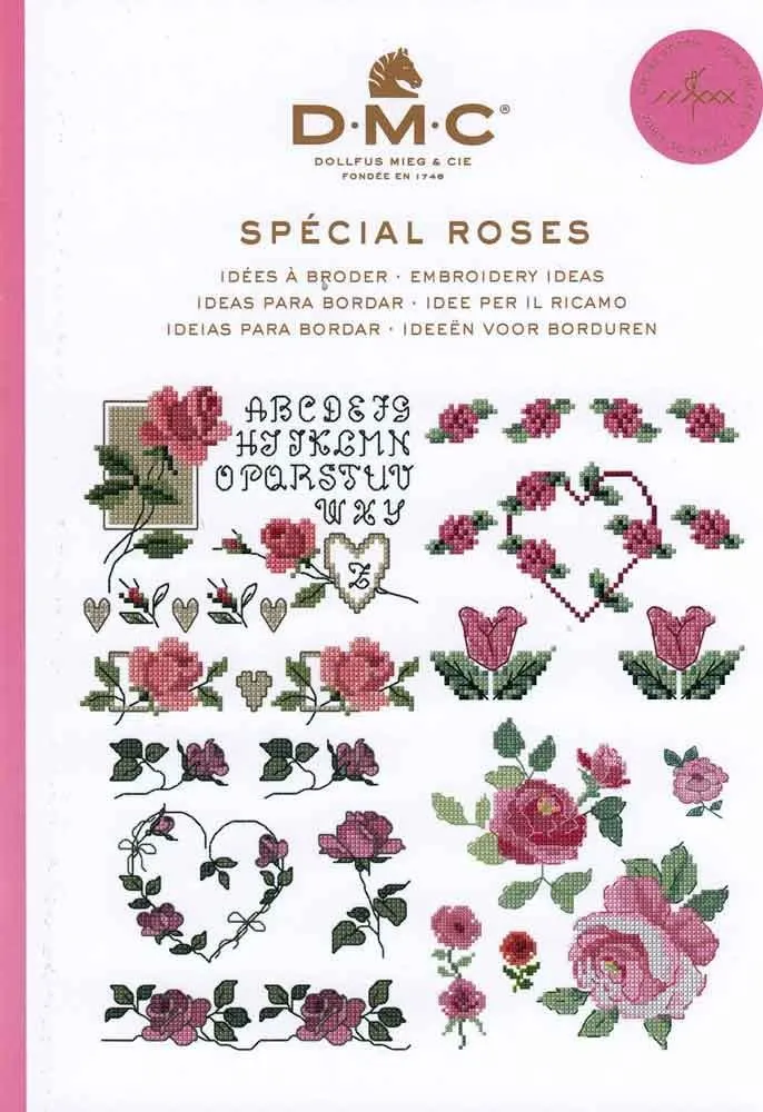 dmc-minibuch-spezial-rosen-kreuzstich-stickbuch-blumen image 1