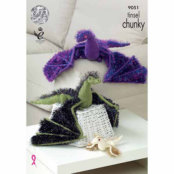king-cole-9051-drachen-strickanleitung-tinsel-chunky image 1