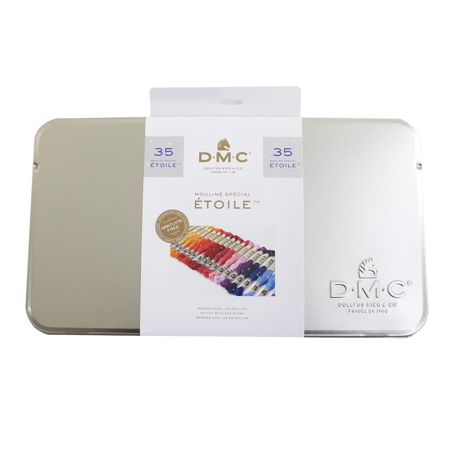 dmc-moulin-toile-stickgarn-sammeldose-35-farben-glitzer image 1