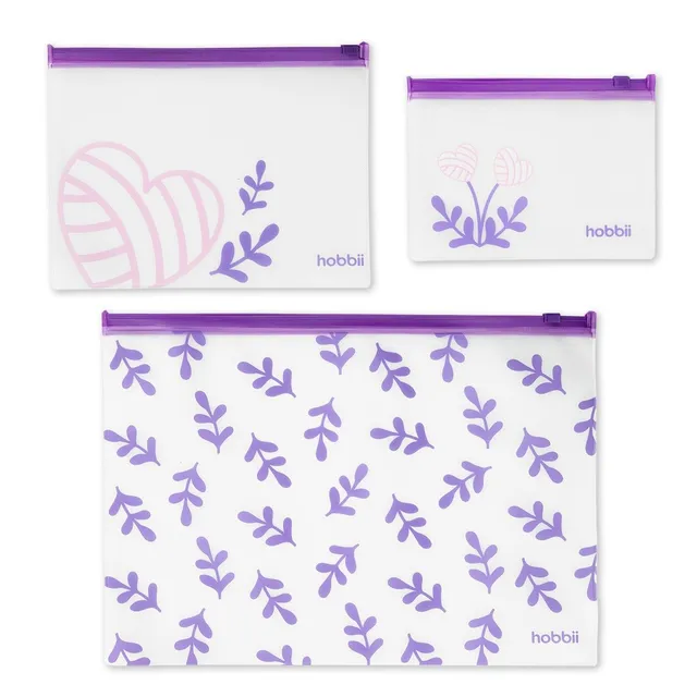 hobbii-zubeh-r-rei-verschlussbeutel-set-3-teilig-lila image 1