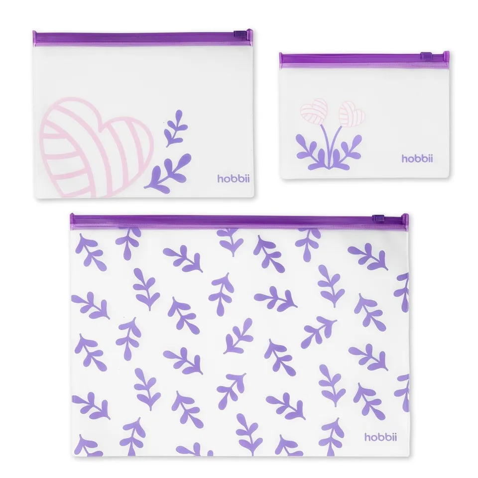 hobbii-zubeh-r-rei-verschlussbeutel-set-3-teilig-lila image 1