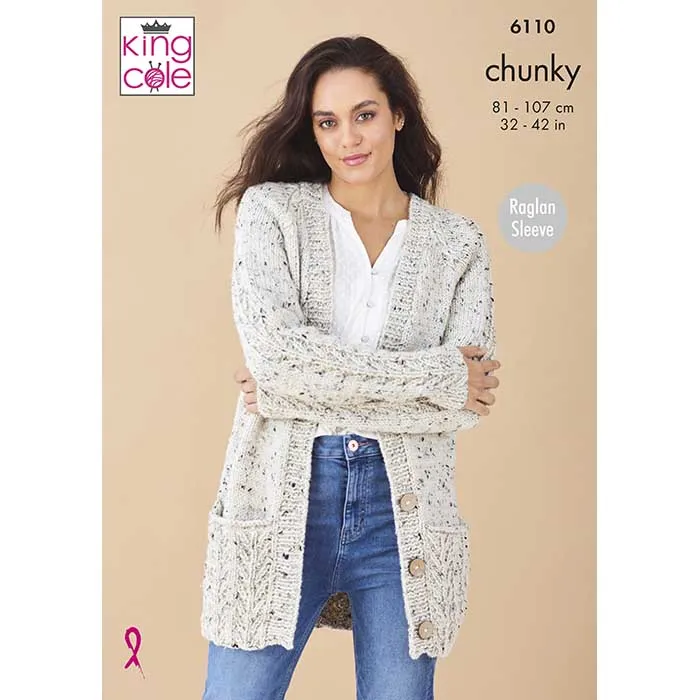 king-cole-patterns-6110-strickanleitung-pullover-cardigan-chunky-tweed image 1