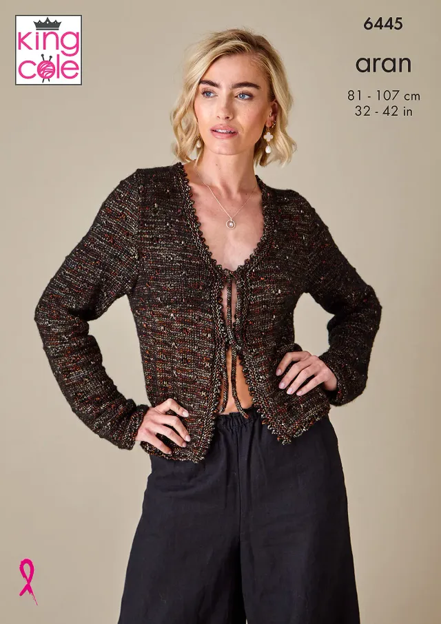 king-cole-6445-top-cardigan-strickanleitung-firefly-aran image 1