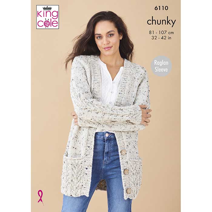 king-cole-patterns-6110-strickanleitung-pullover-cardigan-chunky-tweed image 1