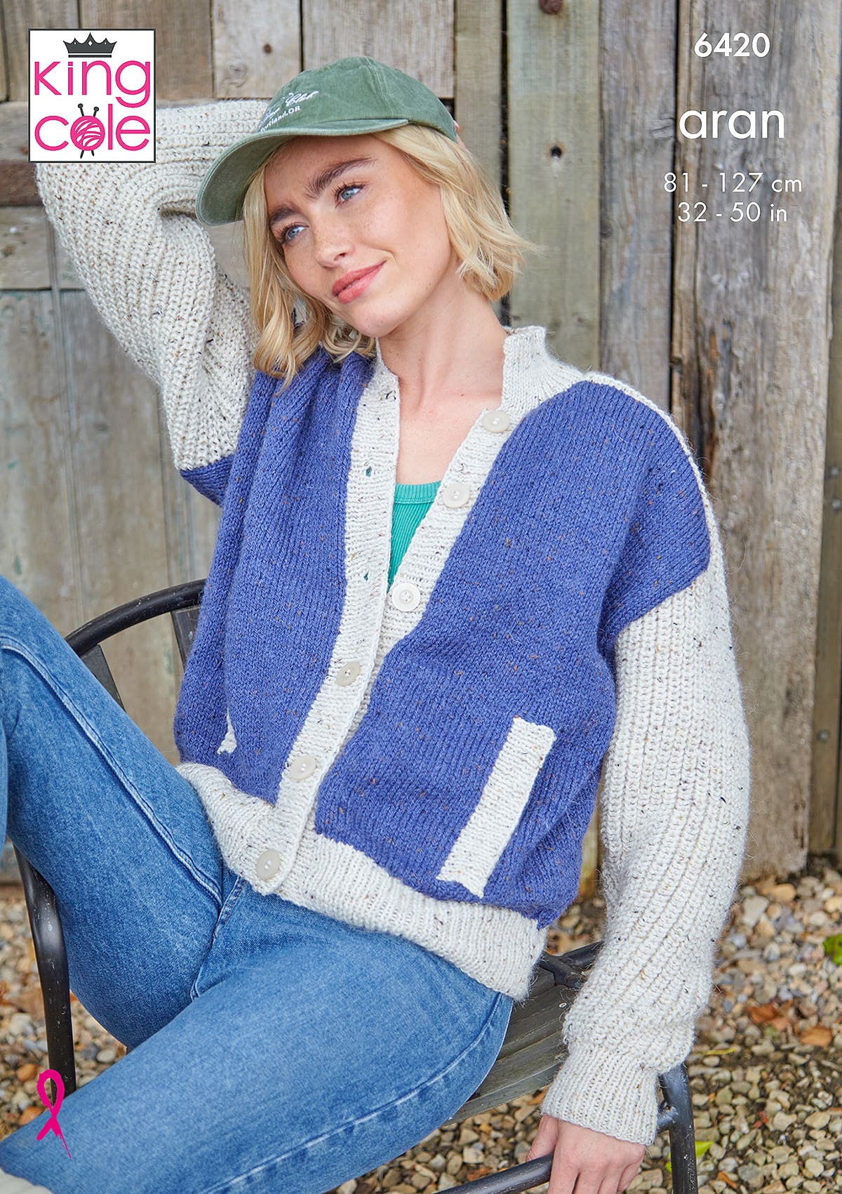 king-cole-6420-damen-cardigan-strickanleitung-homespun-aran image 1