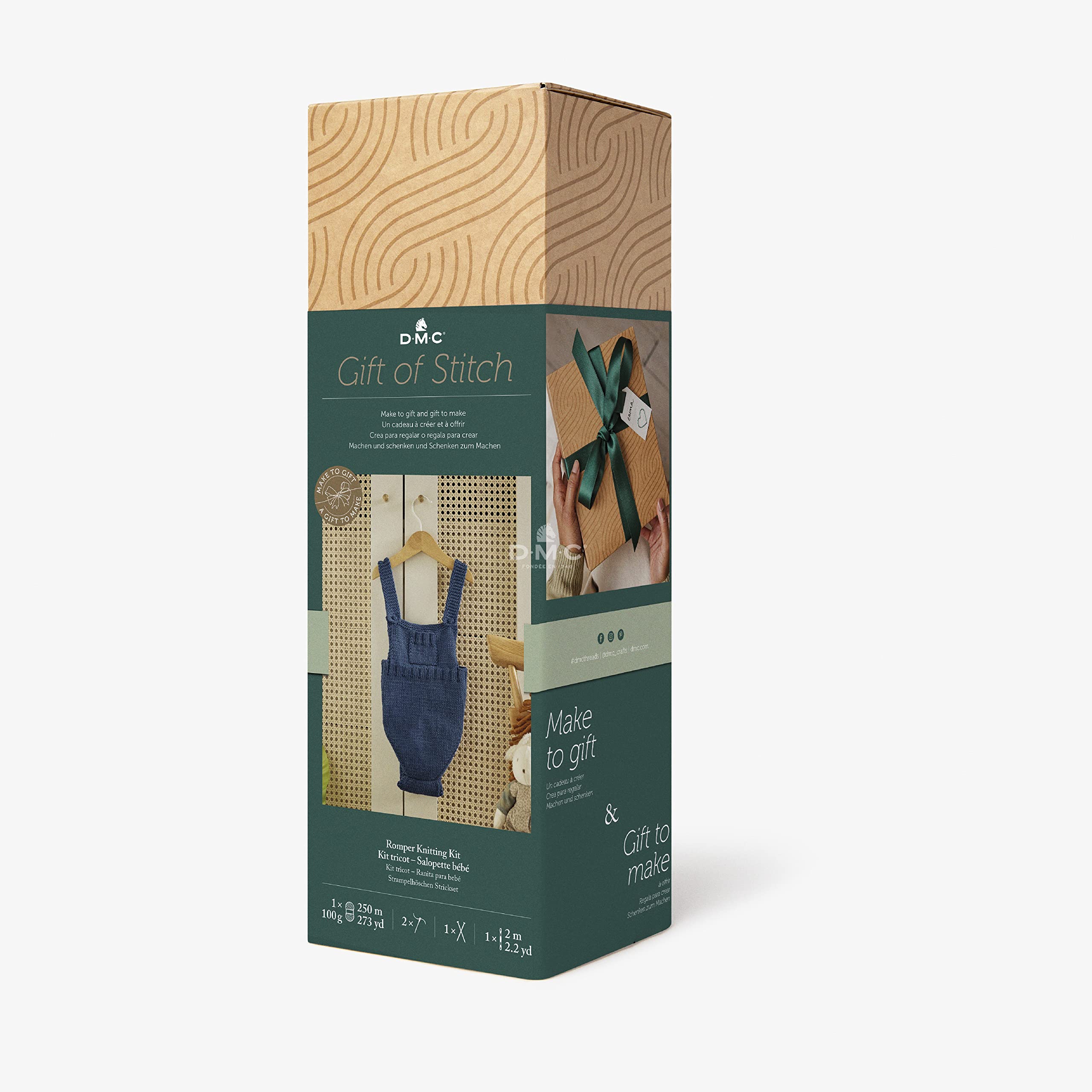 dmc-gift-of-stitch-strickset-baby-strampler-merinowolle-3-gr-en image 1