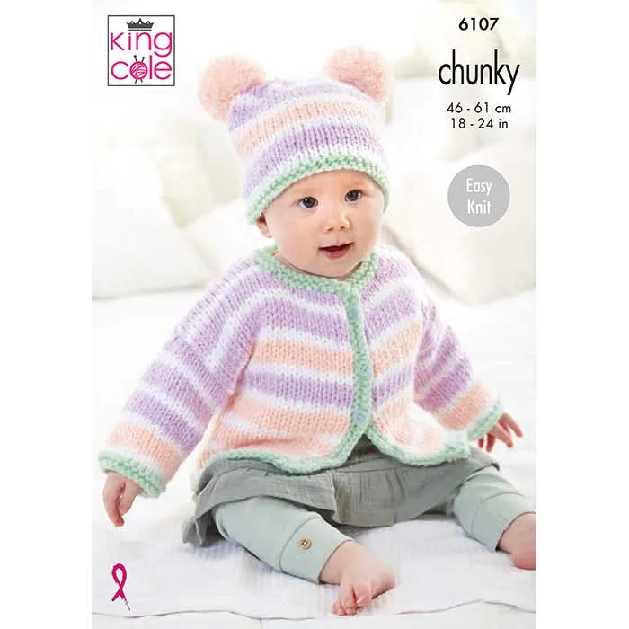 king-cole-patterns-6107-strickanleitung-cardigan-m-tze-chunky image 1