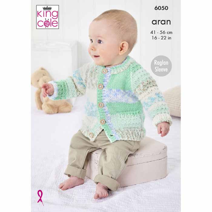 king-cole-patterns-6050-strickanleitung-sweater-jacke-m-tze-aran image 1