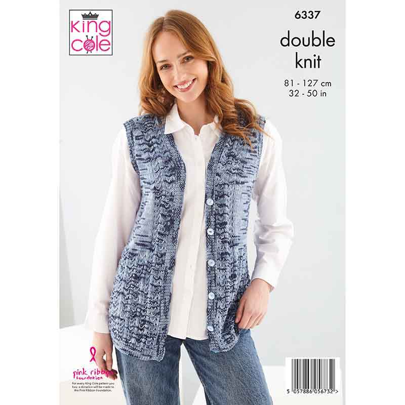 king-cole-6337-linendale-cardigan-weste-strickanleitung-dk image 2