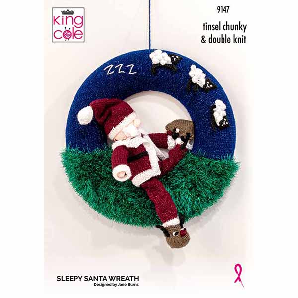 king-cole-9147-strickanleitung-weihnachtskranz-glitz-dk image 1