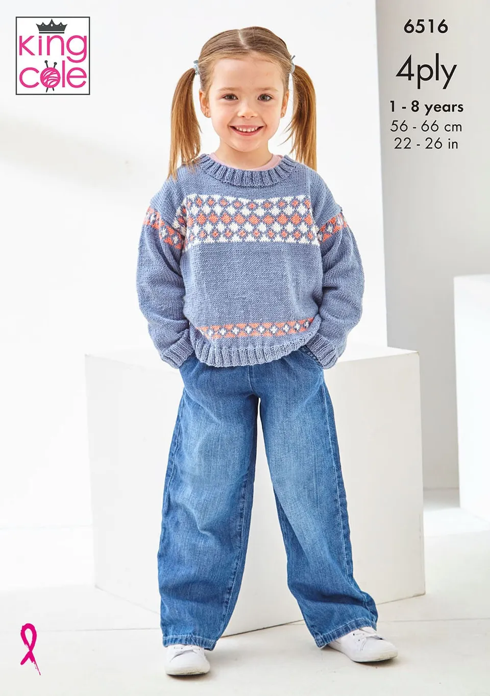 king-cole-p6516-strickanleitung-sweater-cherished-4ply image 1