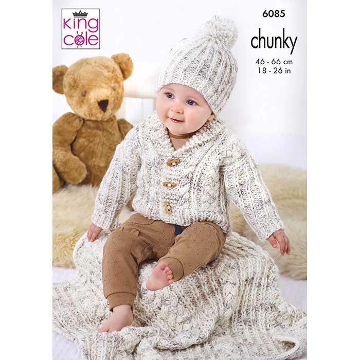 king-cole-6085-bumble-chunky-strickanleitung-jacke-set image 1