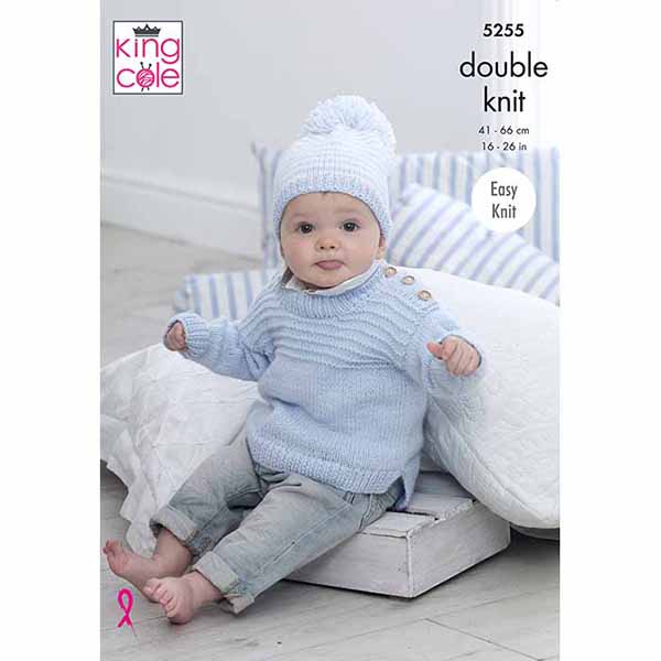 king-cole-patterns-5255-strickanleitung-baby-pullover-m-tzen-dk image 1