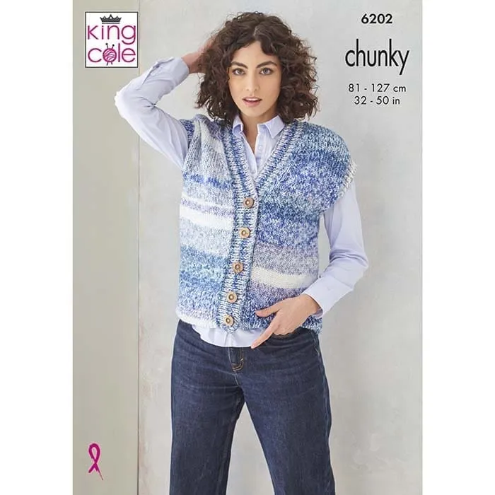 king-cole-6202-weste-jacke-strickanleitung-hedgerow-chunky image 1