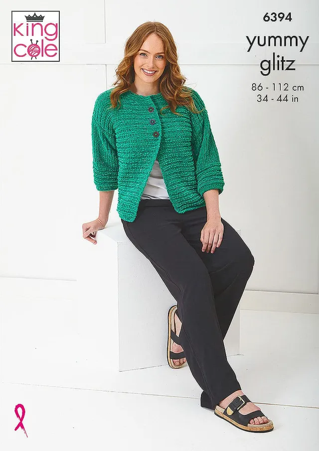 king-cole-6394-strickanleitung-gilet-cardigan-yummy-glitz image 1