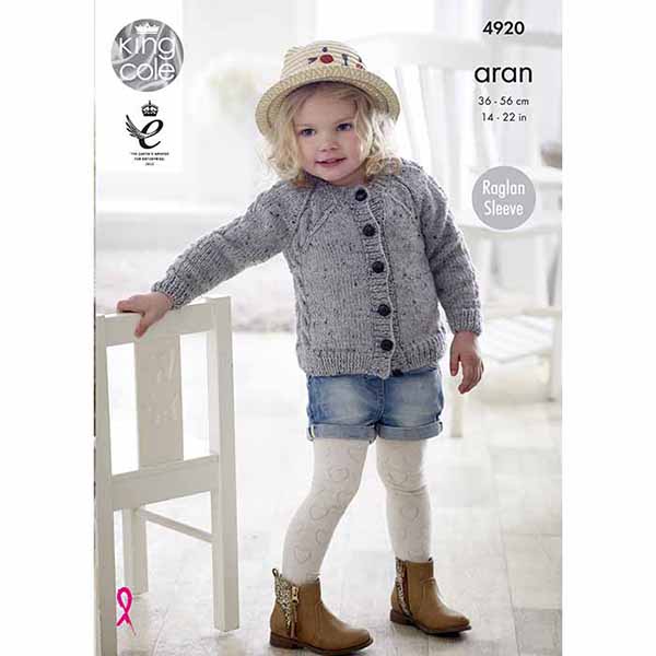 king-cole-4920-raglan-pullover-jacke-strickanleitung-aran image 1