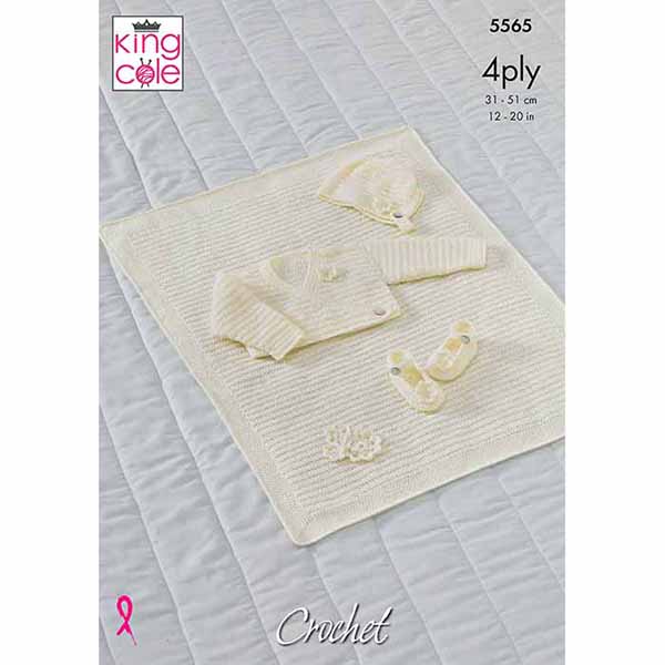 king-cole-5565-ballet-cardigan-h-kelanleitung-comfort-4ply-baby image 1