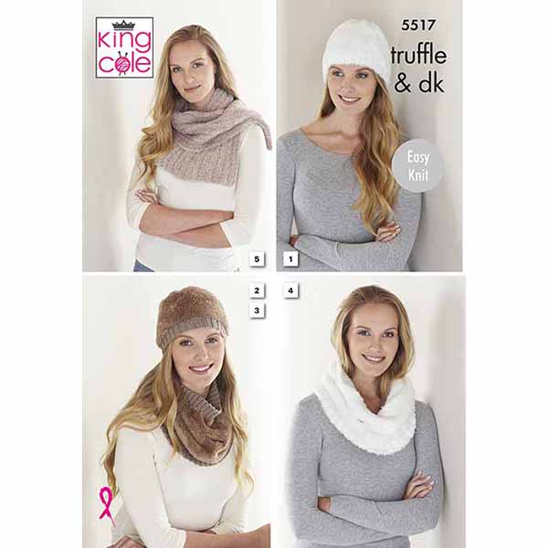 king-cole-5517-m-tzen-loop-schal-strickanleitung-truffle-dk image 1