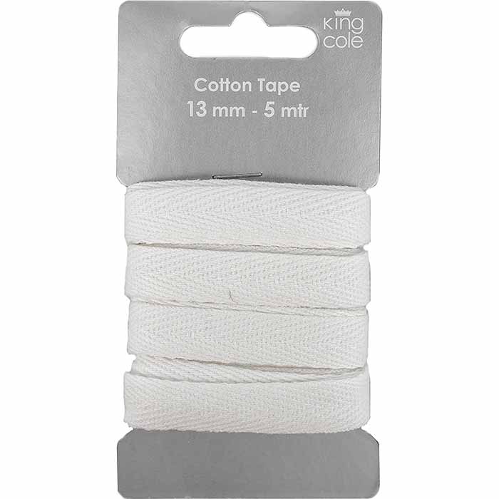 king-cole-haberdashery-baumwollband-wei-12mm-x-5m image 1