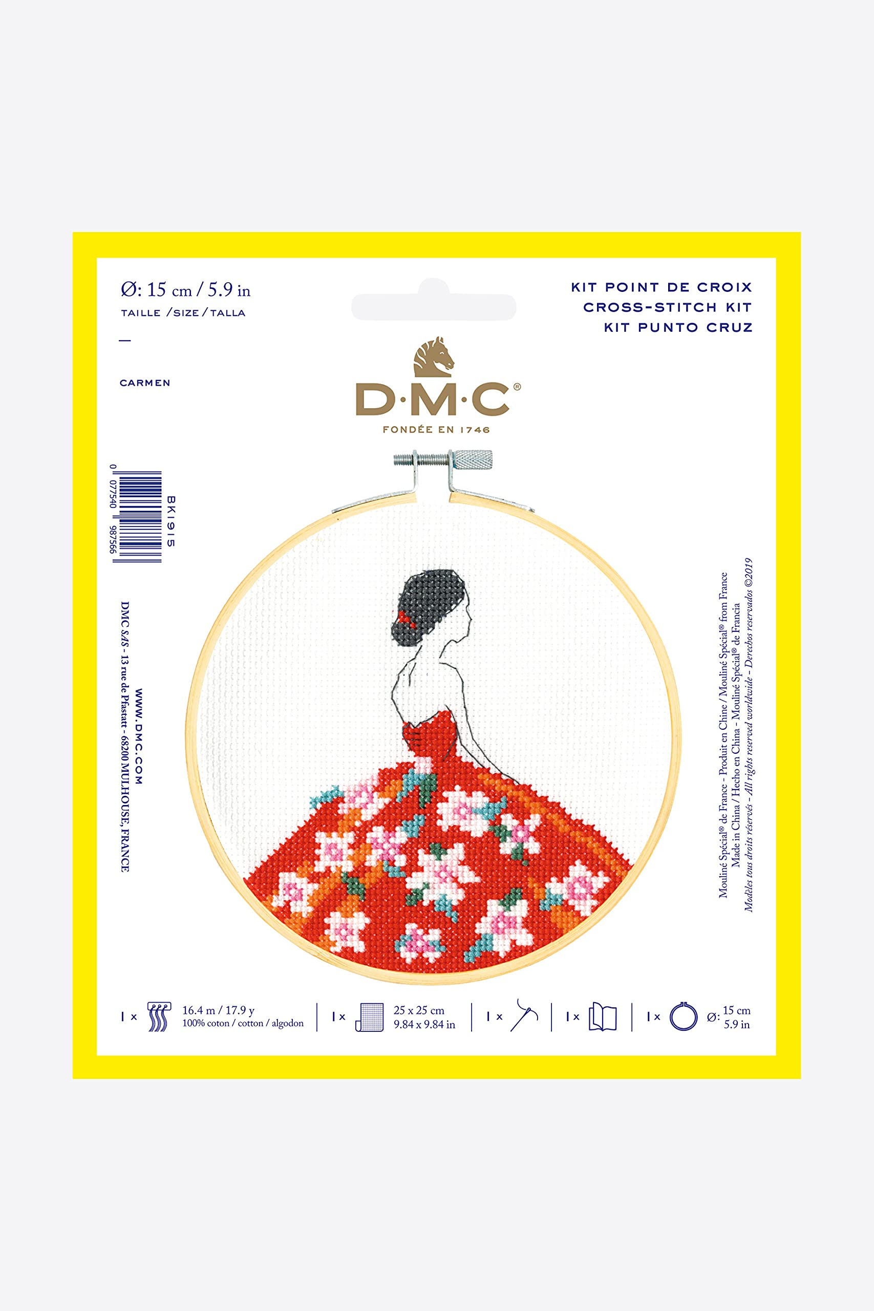 dmc-carmen-kreuzstich-set-rund-15-2-cm-mit-bambusrahmen image 2