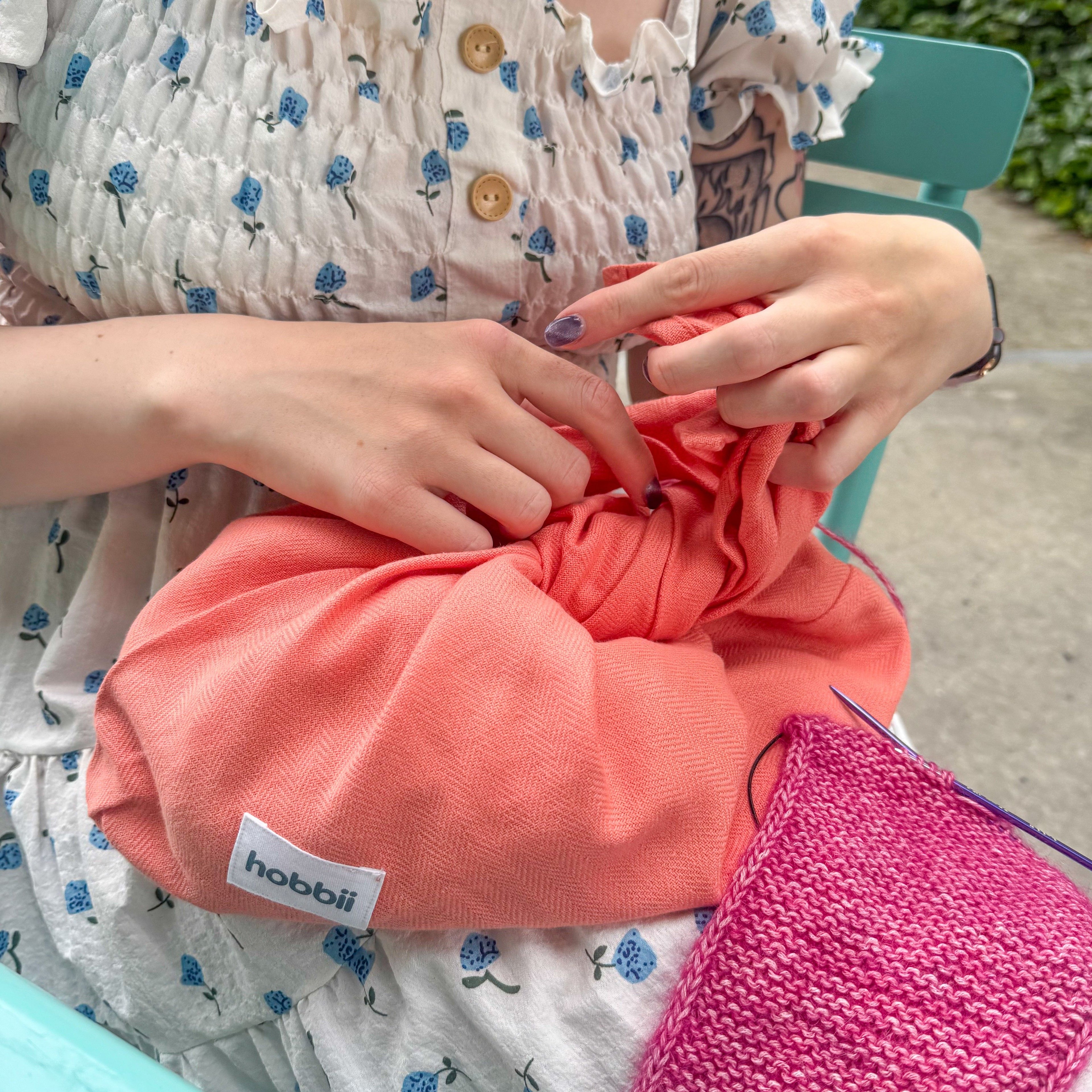 hobbii-zubeh-r-bento-bag-projekttasche-herringbone-schwarz-bio-baumwolle image 4