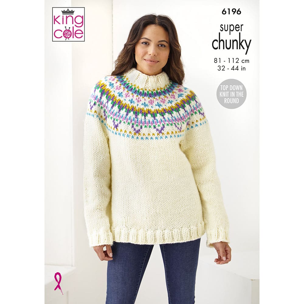 king-cole-6196-fair-isle-pullover-strickanleitung-zubeh-r image 1