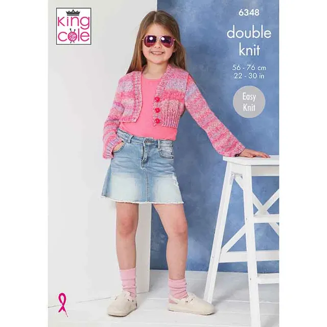 king-cole-patterns-6348-cardigan-top-strickanleitung-dk image 1