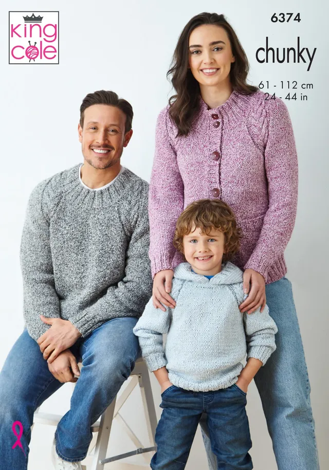 king-cole-6374-pullover-jacke-anleitung-simply-denim-chunky image 1