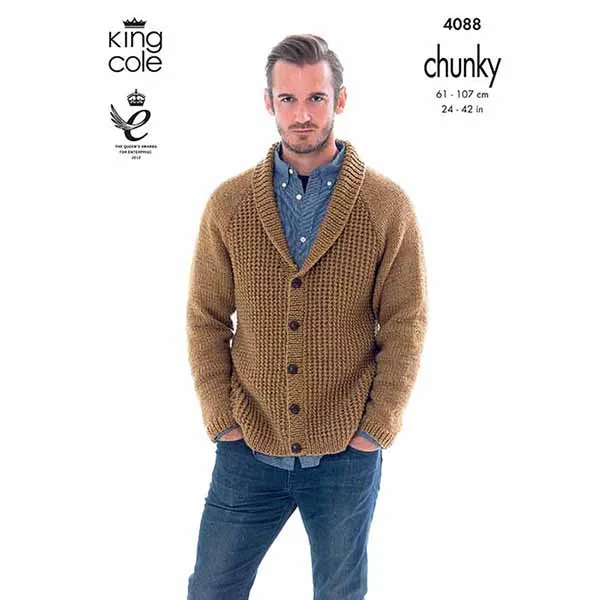 king-cole-4088-strickanleitung-cardigan-hoodie-chunky image 1